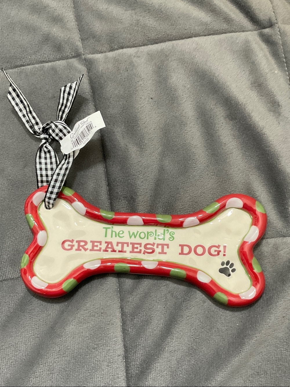 Grasslands Road Personalizable Dog Bone Ornament NWT